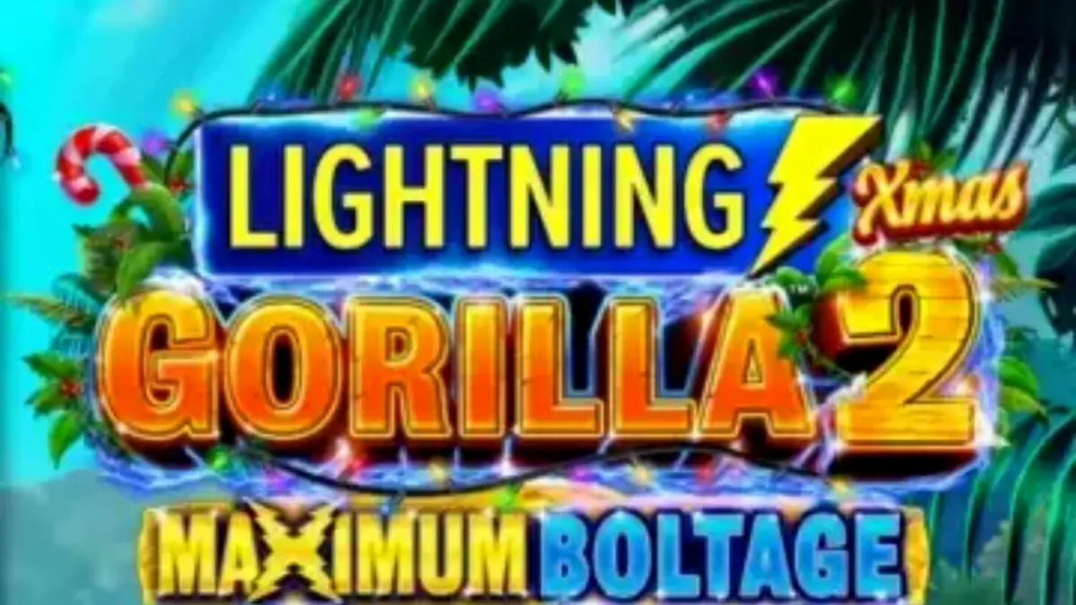 Tampilan visual slot Lightning Gorilla 2 Xmas dengan tema hutan dan Natal